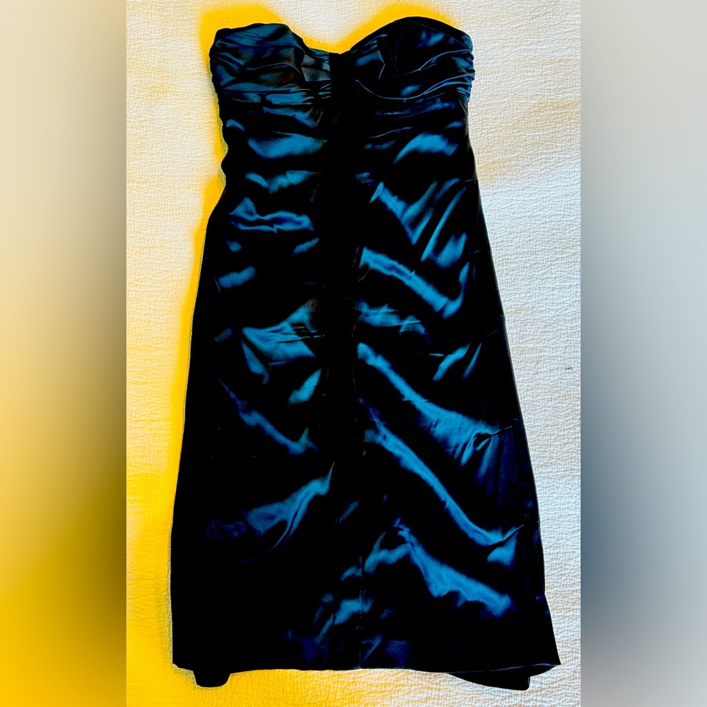 Strapless black silk Nicole Miller dress